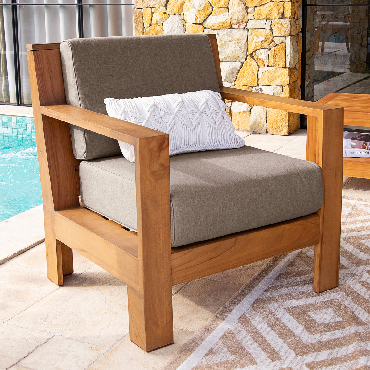 Logan Teak Wood Outdoor Lounge Chair Cambridge Casual