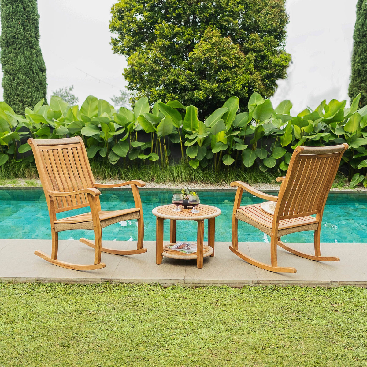 Marrakesh Teak Wood Outdoor Rocking Chair | Cambridge Casual