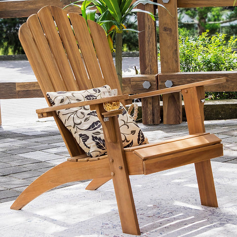 Richmond Teak Wood Adirondack Chair with Cup Holder