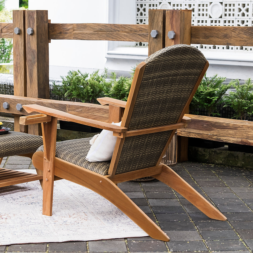 Auburn Upholstered Teak Outdoor Adirondack Chair - Cambridge Casual [DETAILS]