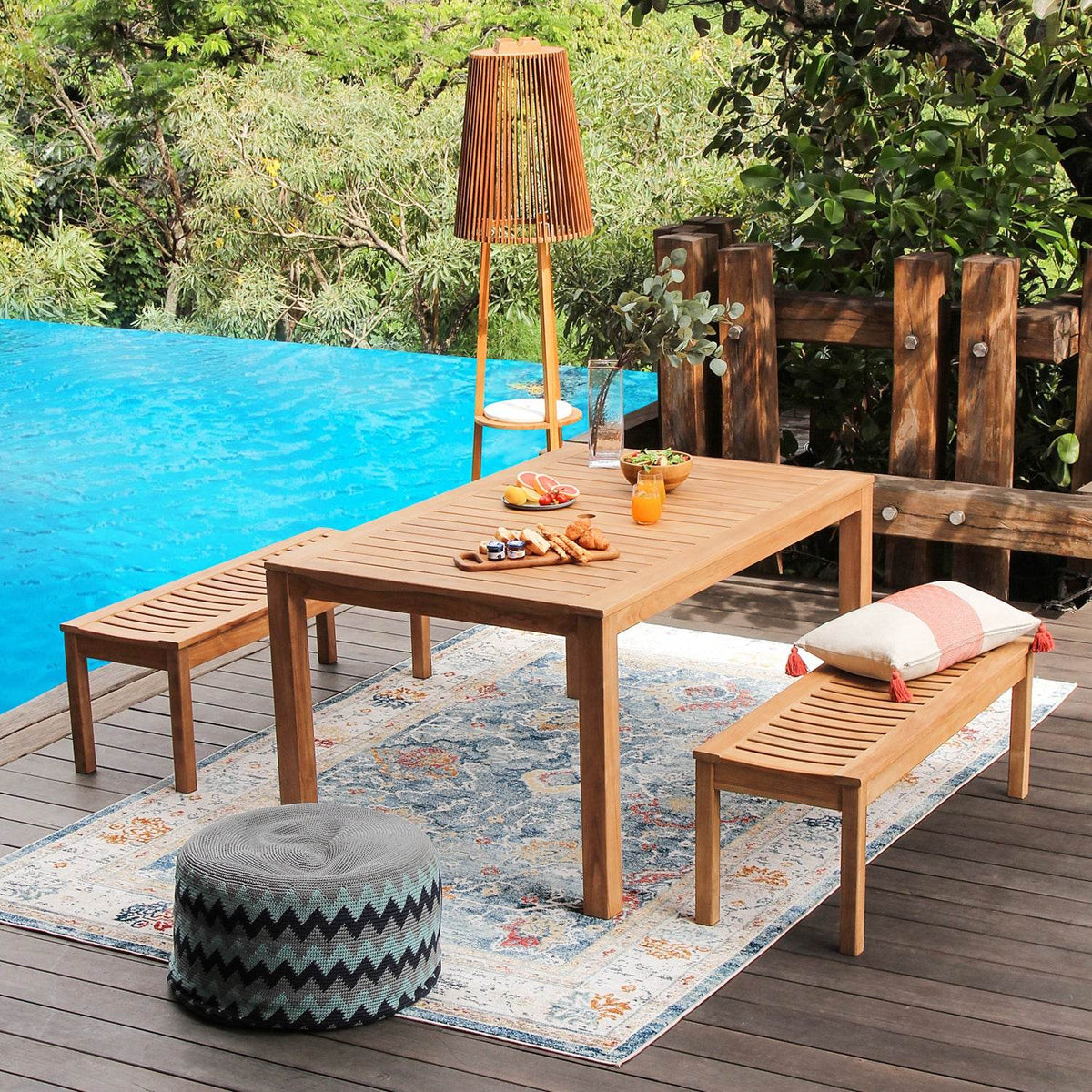 Teak Wood Piece Dining Set Kmart 3-Piece Outdoor Solid Wood Table