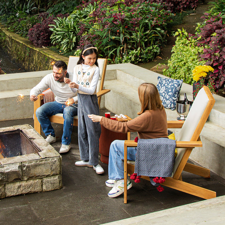 Transforming Your Outdoor Oasis with a Recessed Fire Pit and Teak Adirondack Chairs