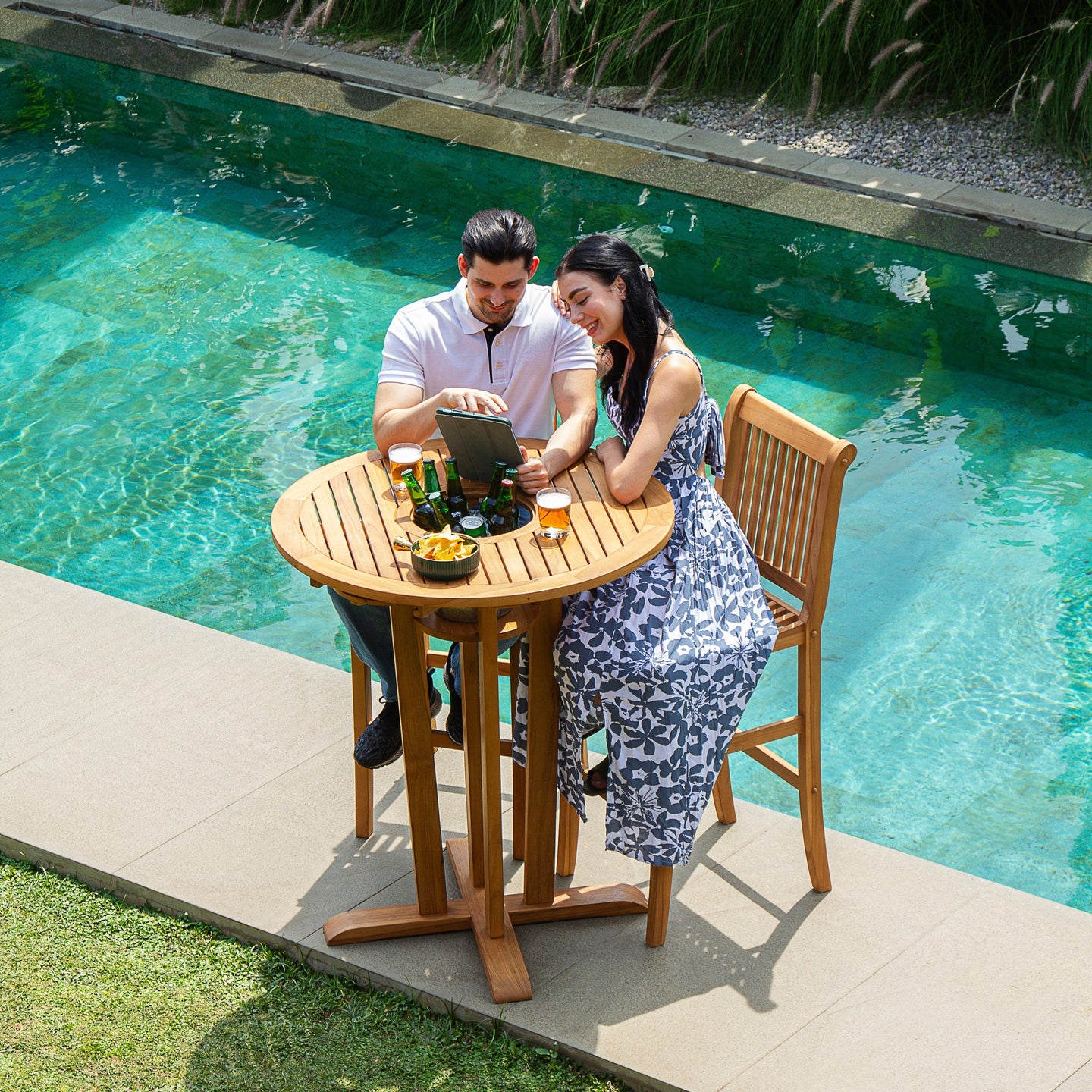 Endless Summer Decor: Teak Wood Outdoor Bar Dining Sets to Create a Relaxing Atmosphere for Family, Friends & Couples