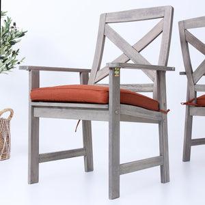 Carlota 2 Pieces Outdoor Dining Chair with Brick Seatpad