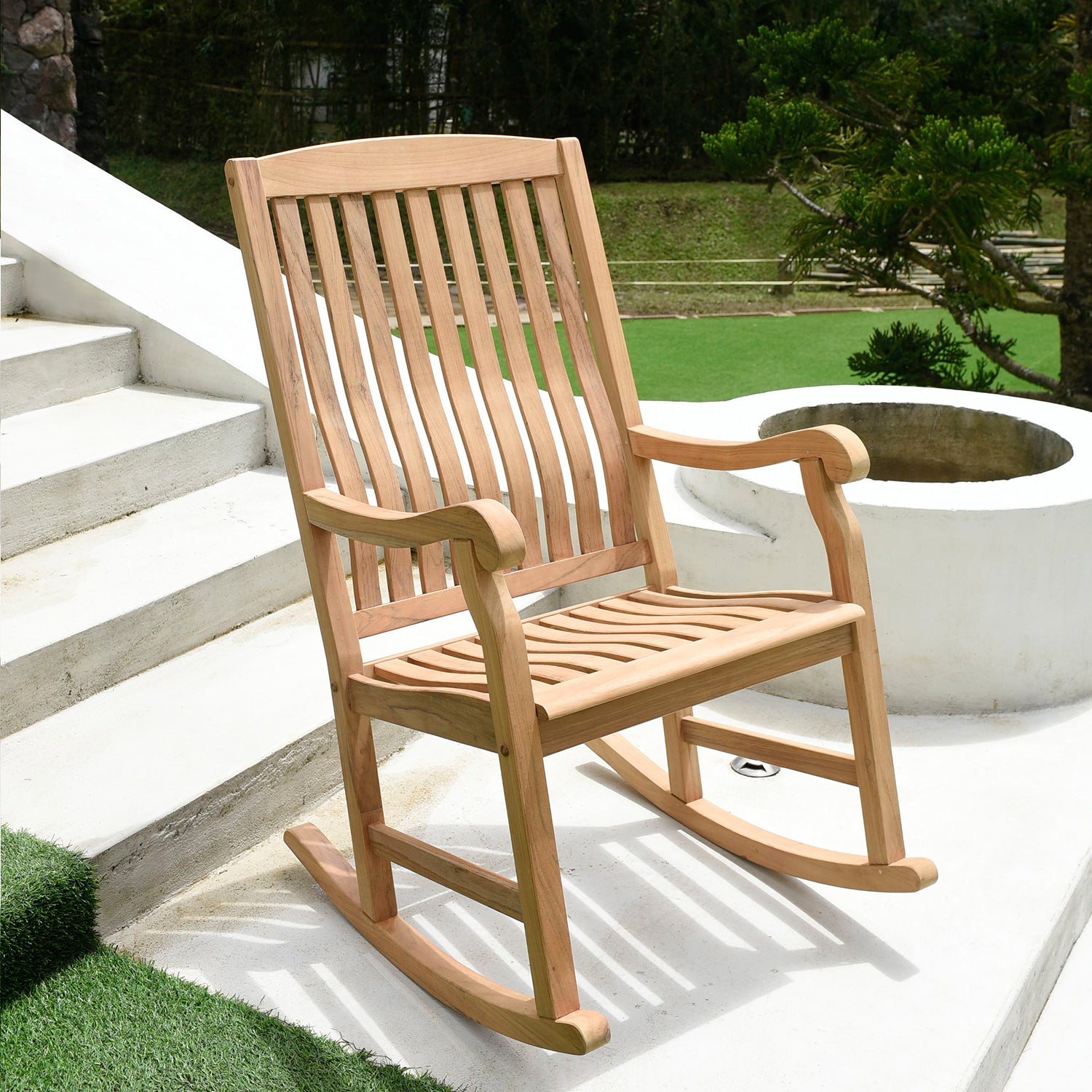 Teak Wood Outdoor Porch Rocking Chair | Cambridge Casual