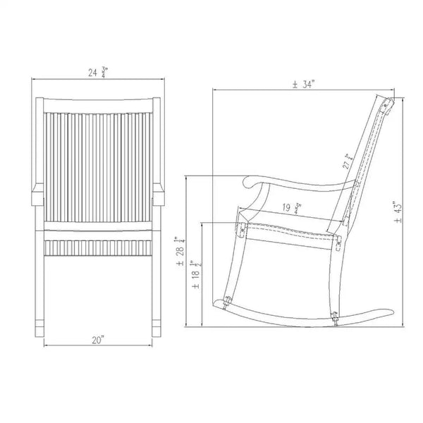 Mosko Teak Wood Porch Rocking Chair