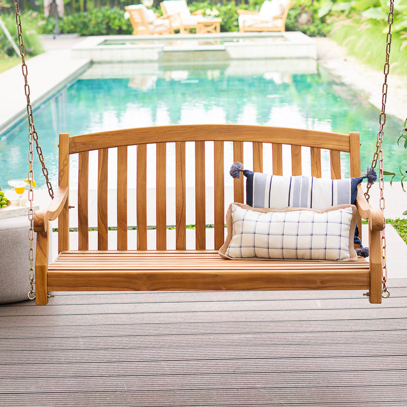 Vermont Teak Wood Porch Swing - Cambridge Casual