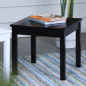 Alston Mahogany Wood Outdoor Black Side Table - Cambridge Casual