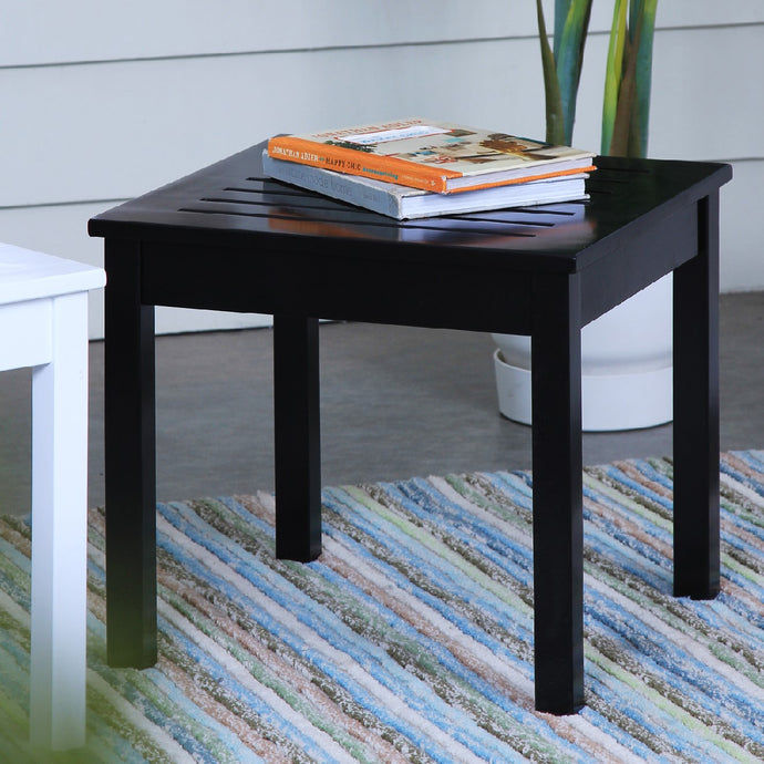 Alston Mahogany Wood Outdoor Black Side Table