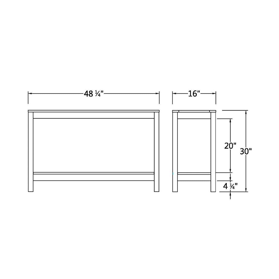 [DIMENSIONS] Dimension Carlota Mahogany Wood Outdoor Console Table