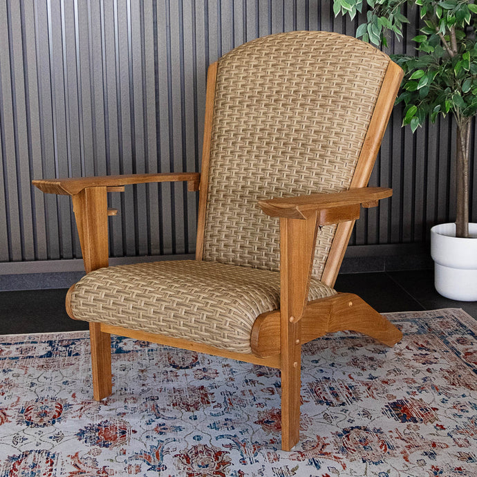 Camden Upholstered Teak Outdoor Adirondack Chair with Patio Cover - Cambridge Casual
