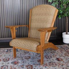 Camden Padded Woven Seat Teak Outdoor Adirondack Chair – FREE Furniture Cover