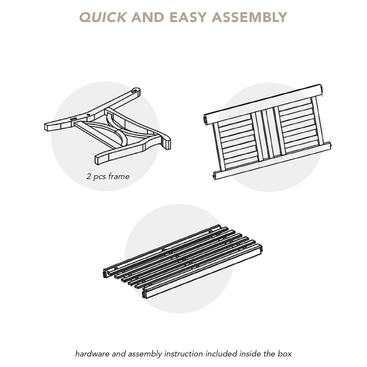 Quick and Easy Assembly Abbington Outdoor Teak Wood 