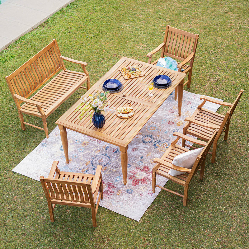 Livingston Teak Wood 5 Pieces Outdoor Dining Set - Cambridge Casual