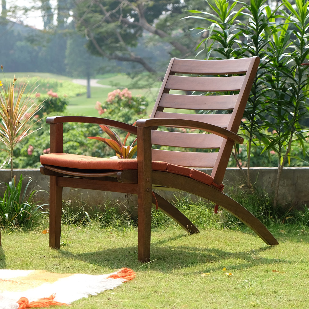 [DETAILS] Carlota Outdoor Mahogany Wood with Brick Cushion