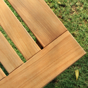 Caterina Teak Wood 4 Piece Patio Conversation Set with Navy Cushion