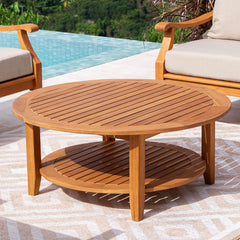 Richmond Teak Wood Outdoor Round Coffee Table