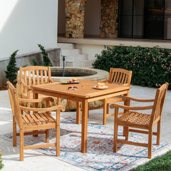 Vermont 5 Piece Teak Wood Outdoor Dining Set