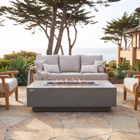 Arden Concrete Fire Pit Table with Stainless Steel Lid