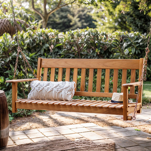 Moni Teak Wood Porch Swing