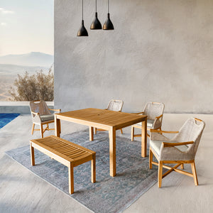 Sydney Teak Wood 6 Pieces Outdoor Dining Set