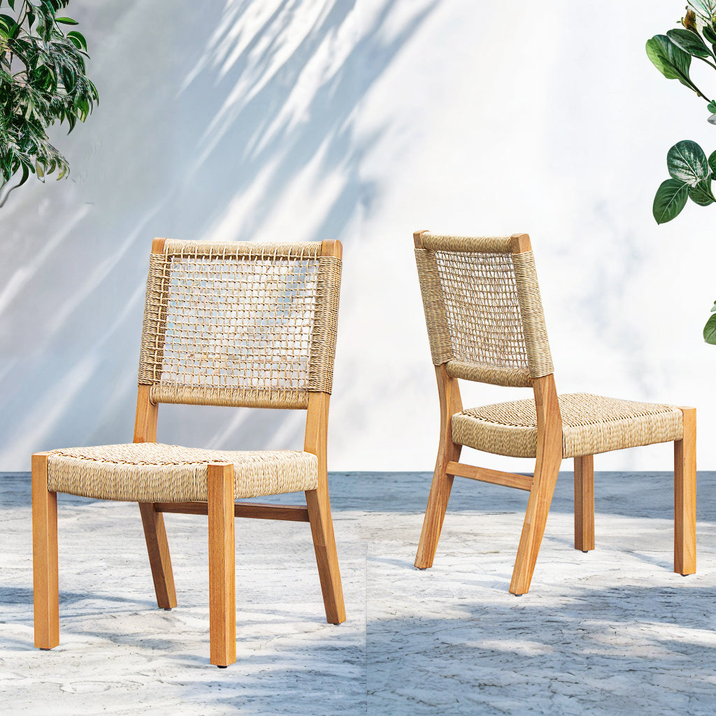 [DETAILS] Eden 2 Piece Teak Wood Outdoor Dining Chair - Cambridge Casual