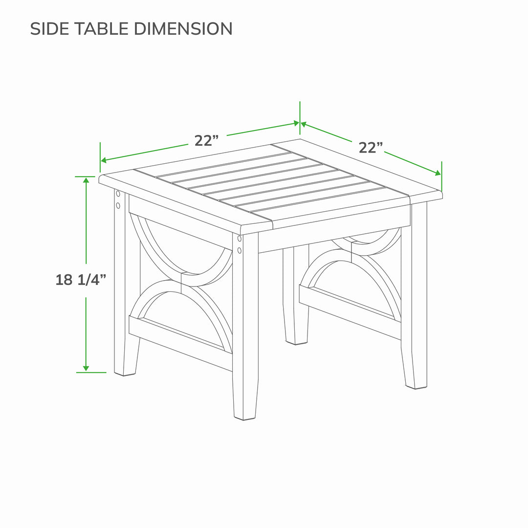 [DIMENSIONS] Dimension Teak Wood Patio Side Table