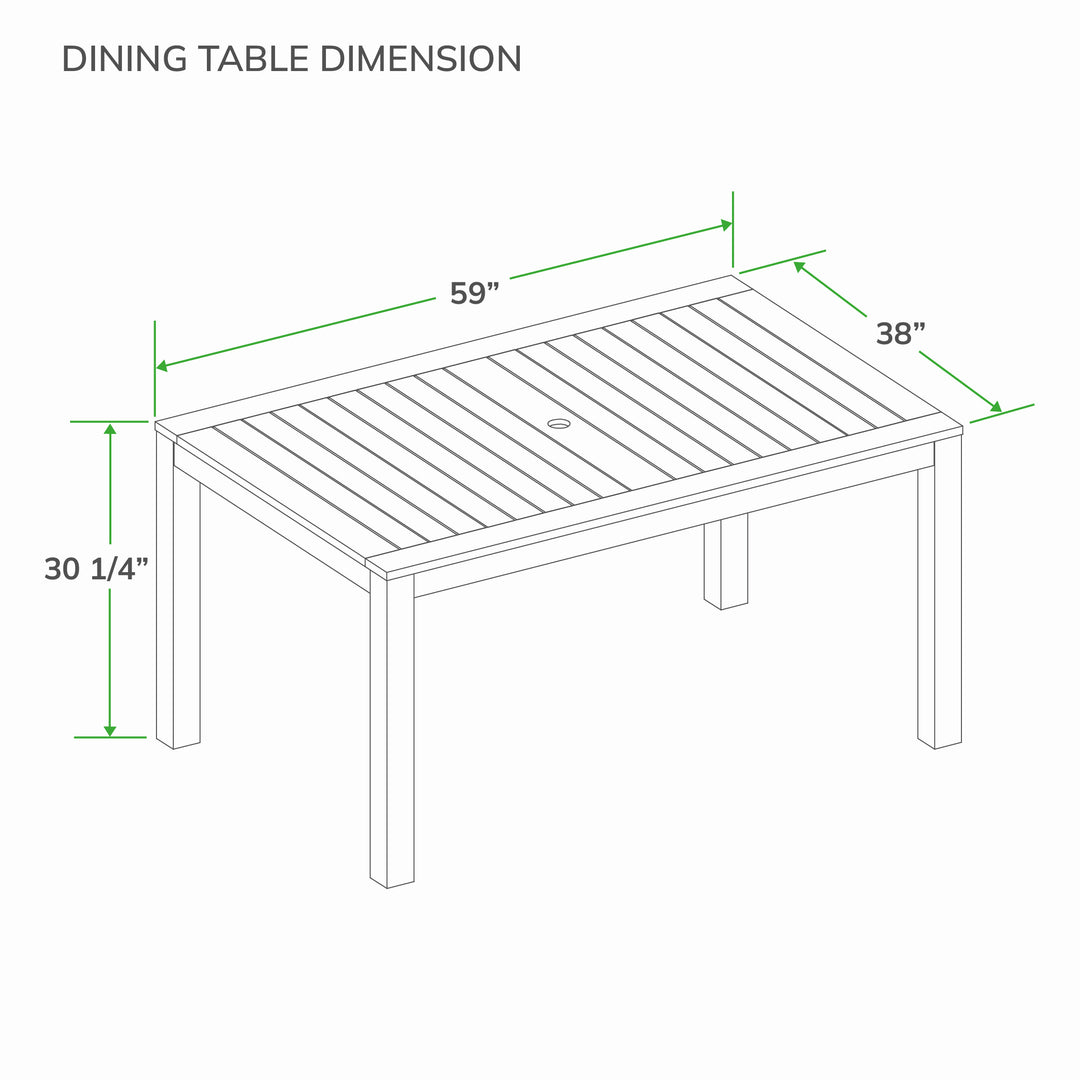 [DIMENSIONS] Dimension Mosko 5 Pieces Teak Wood Outdoor Dining Table