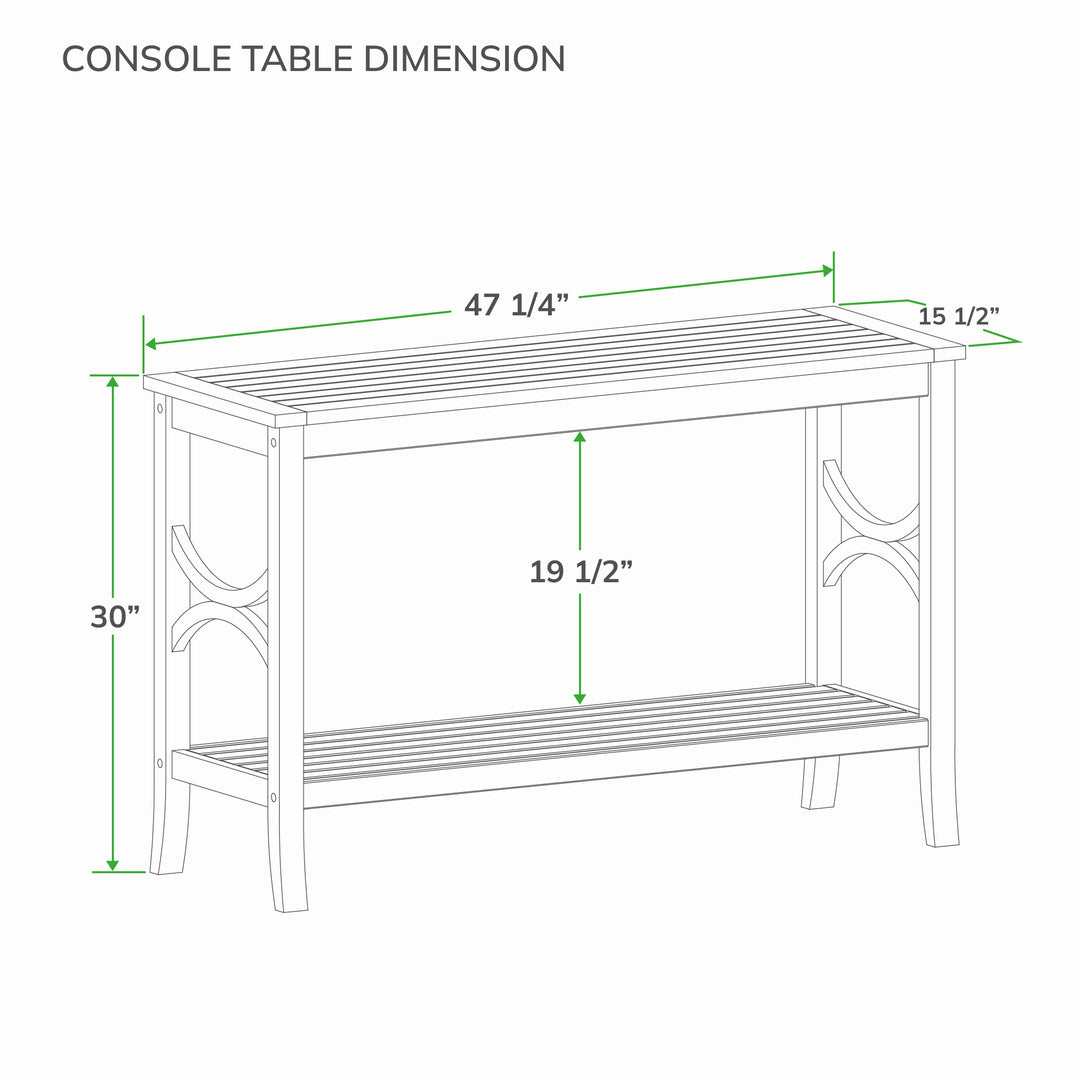 [DIMENSIONS] Dimension Abbington Teak Wood Outdoor Console Table - Cambridge Casual