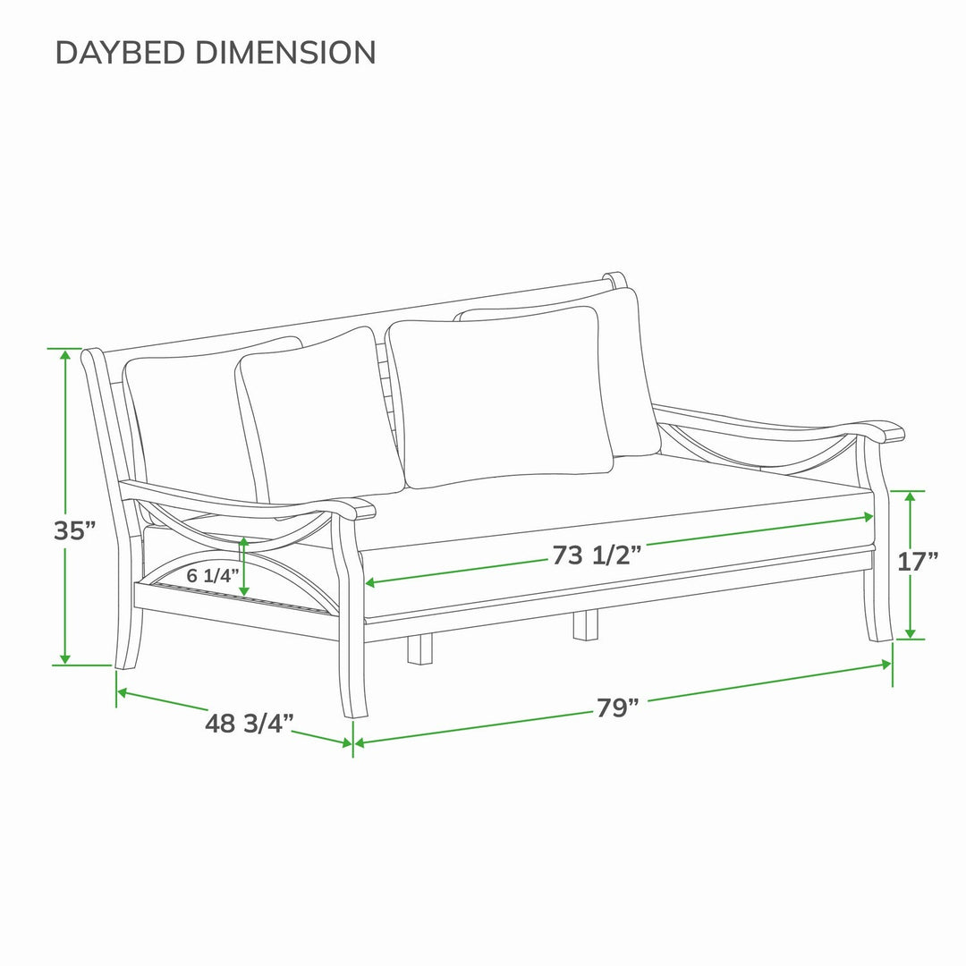 [DIMENSIONS] Abbington Solid Wood 4 Pieces Patio Conversation Set with Beige Cushion