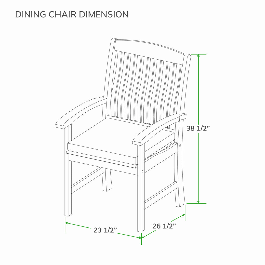 [DIMENSIONS] Dimension Caterina Teak Wood Outdoor Dining Chair