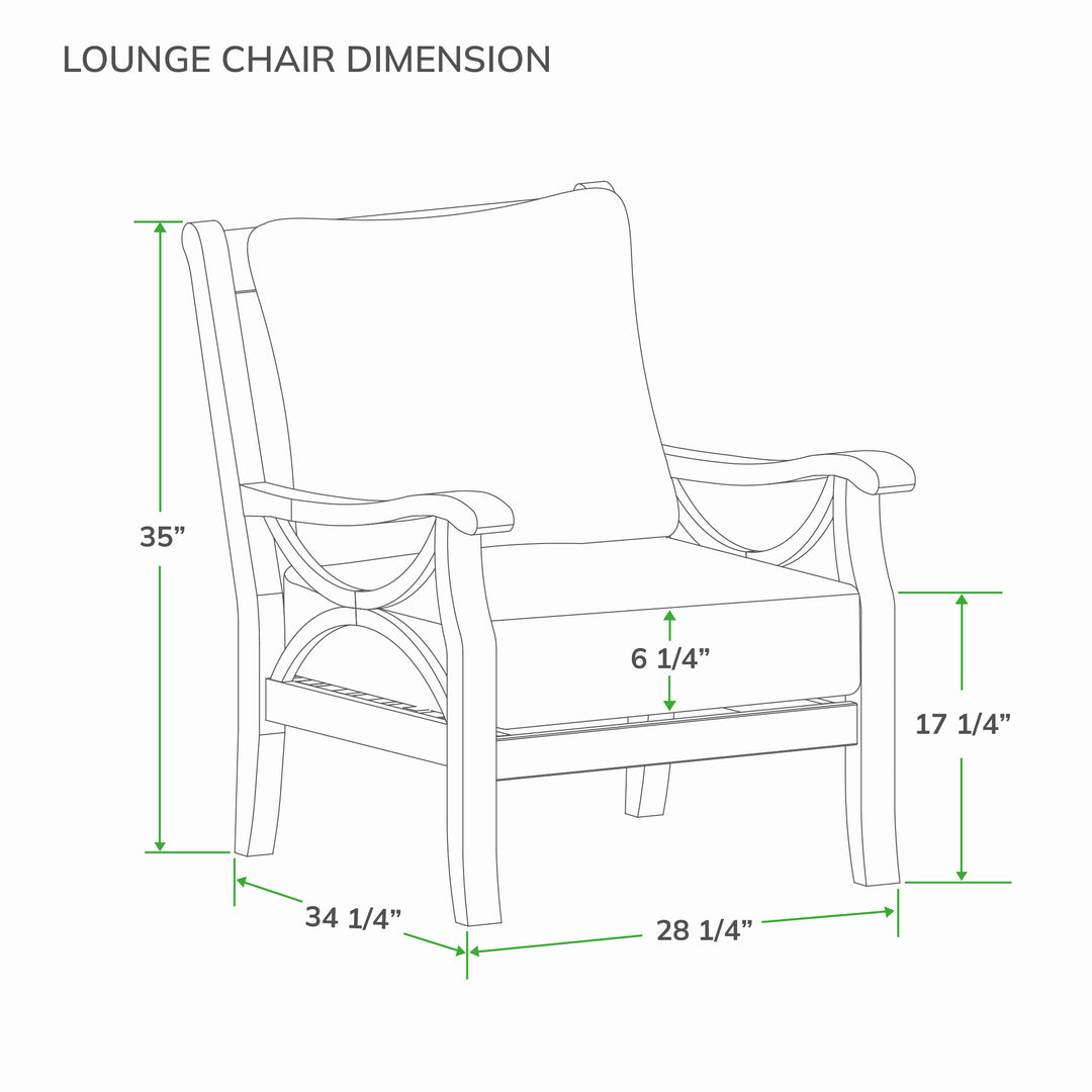 [DIMENSIONS] Dimension Teak Wood Patio Lounge Chair