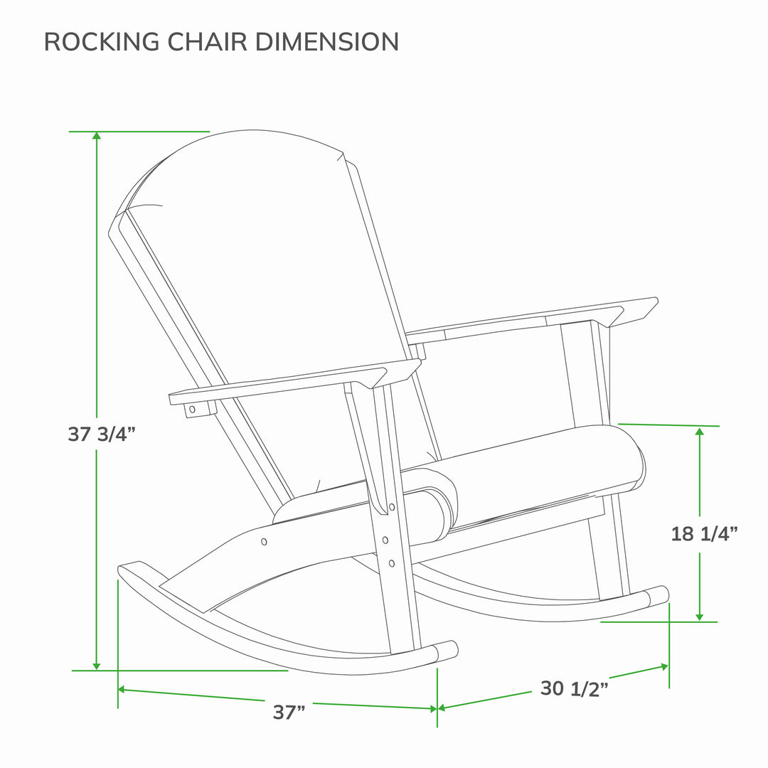 [DIMENSIONS] Dimension Auburn Teak Wood Outdoor Rocking Chair