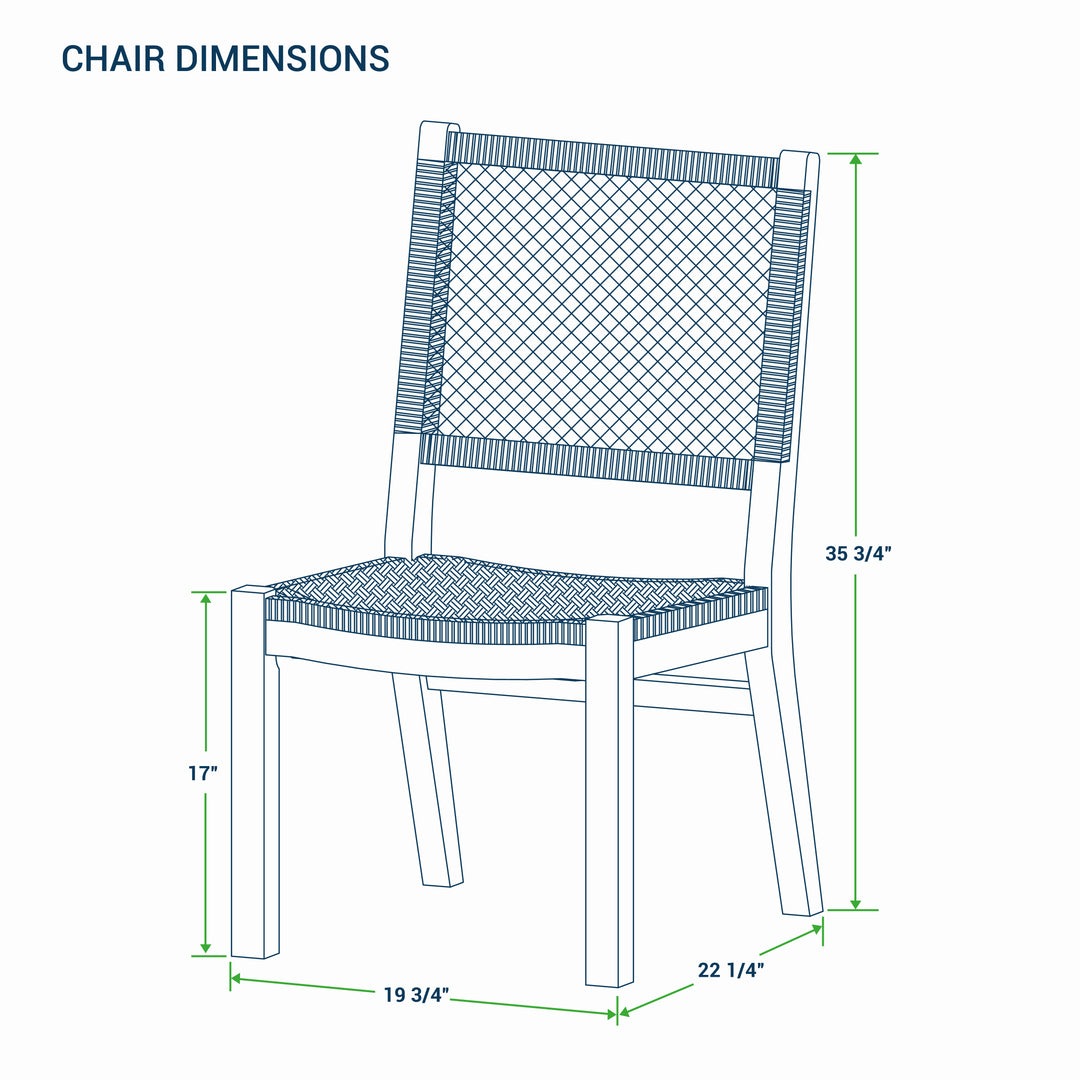 [DIMENSIONS] Dimension Carmel Teak Wood Outdoor Dining Chair