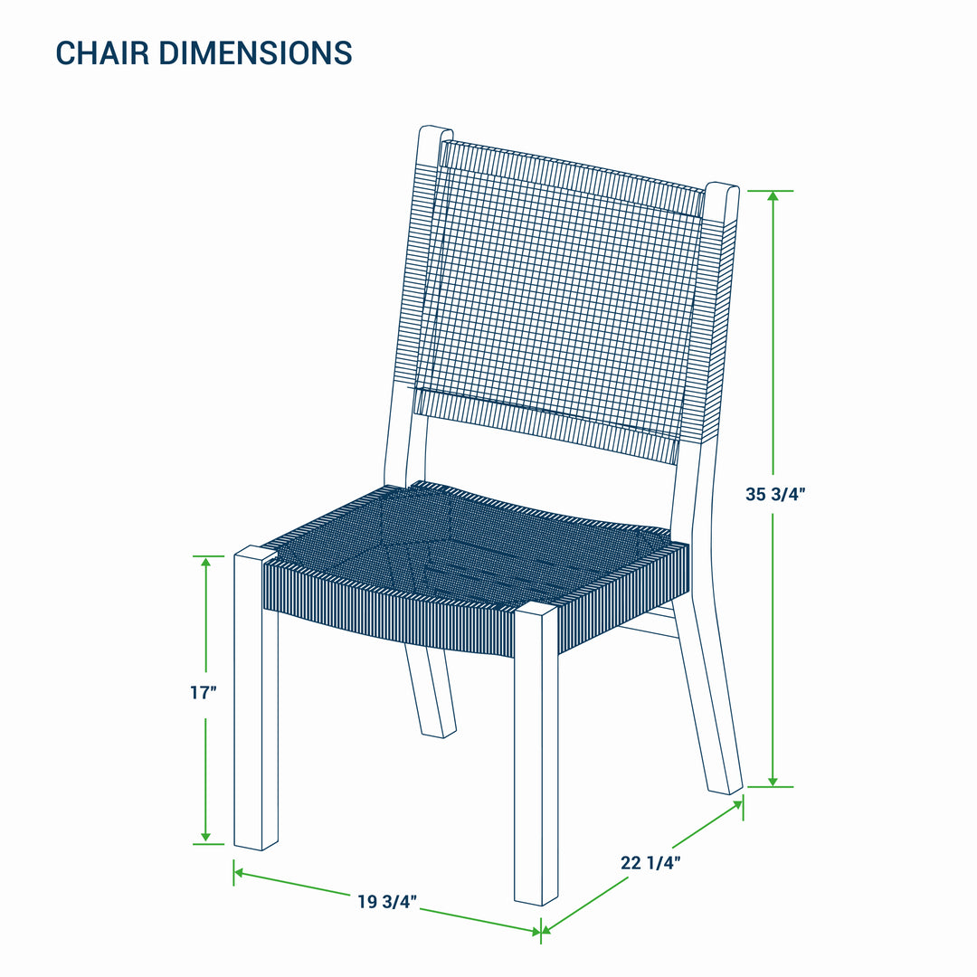 [DIMENSIONS] Dimension Eden Teak Wood Outdoor Dining Chair