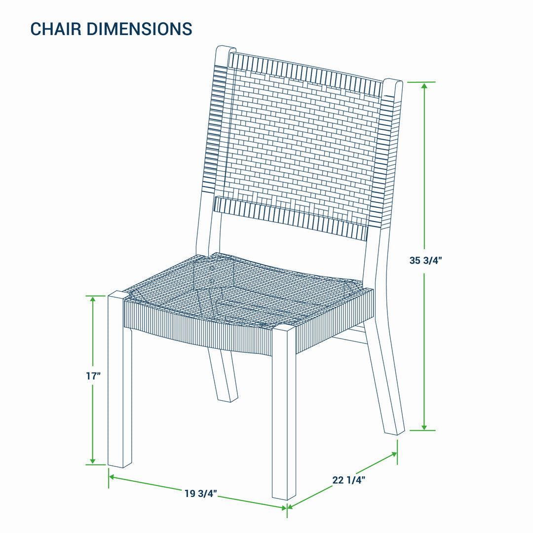 [DIMENSIONS] Dimension Eden Teak Wood Outdoor Dining Chair