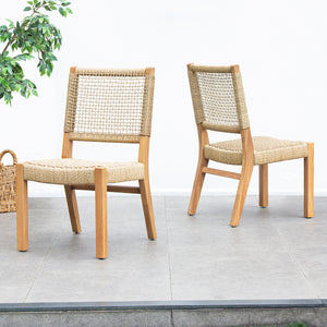 Sierra 2 Piece Teak Wood Outdoor Dining Chair