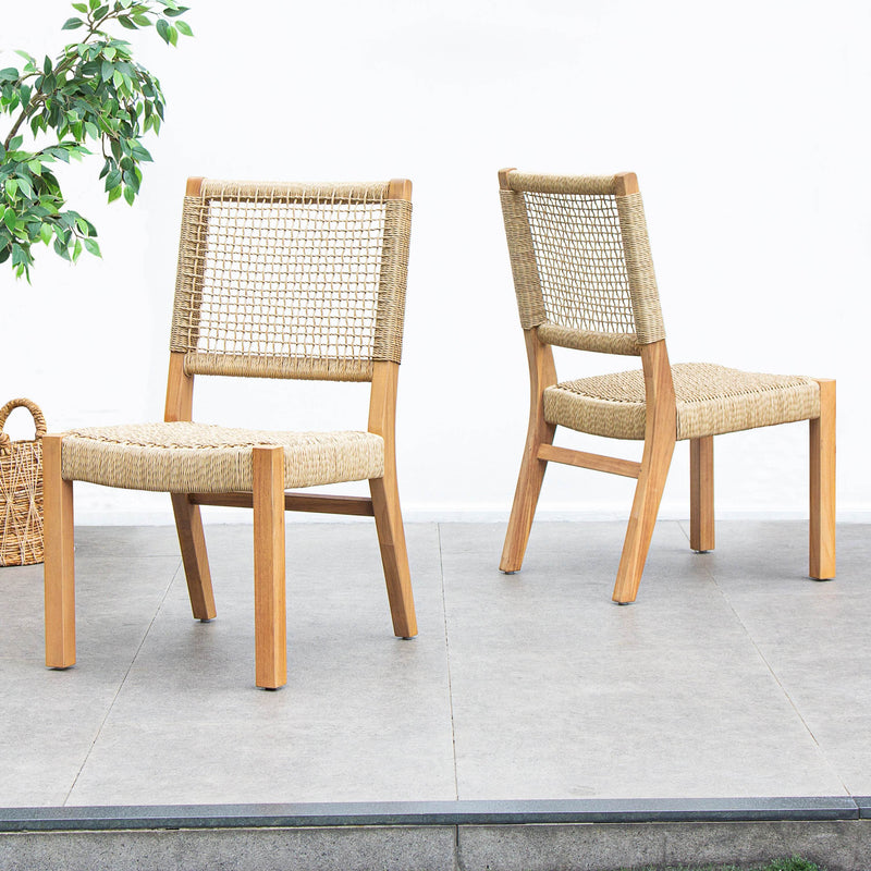 Eden 2 Piece Teak Wood Outdoor Dining Chair - Cambridge Casual