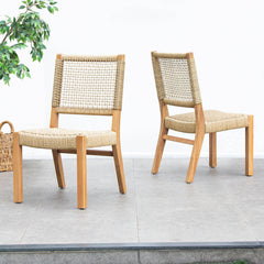 Eden 2 Piece Teak Wood Outdoor Dining Chair