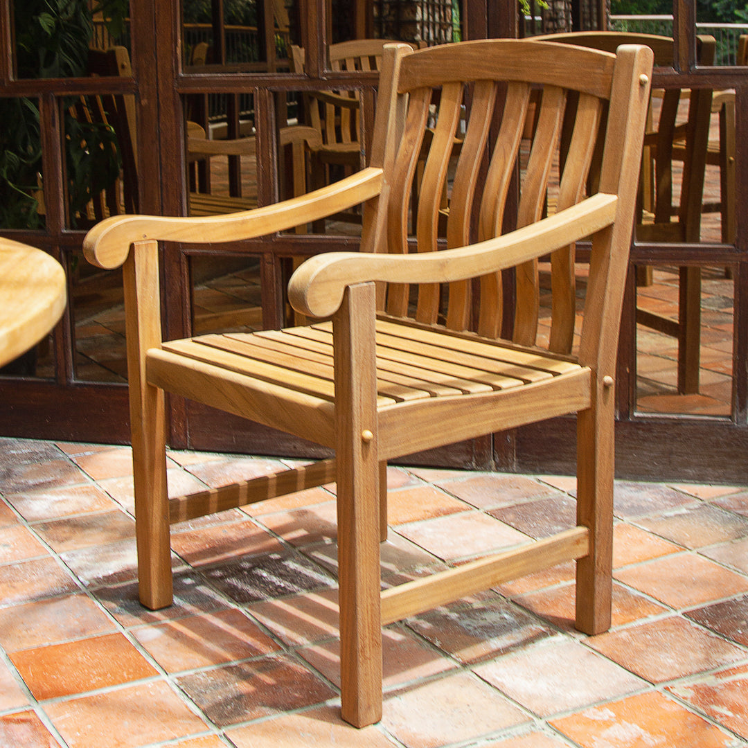 [DETAILS] Mosko Teak Wood Outdoor Dining Arm Chair