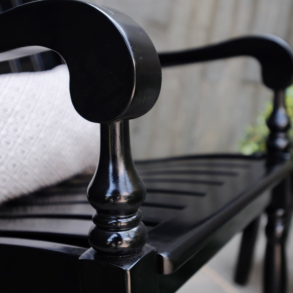 [DETAILS] Bonn Mahogany Wood Black Oversized Porch Rocking Chair - Cambridge Casual