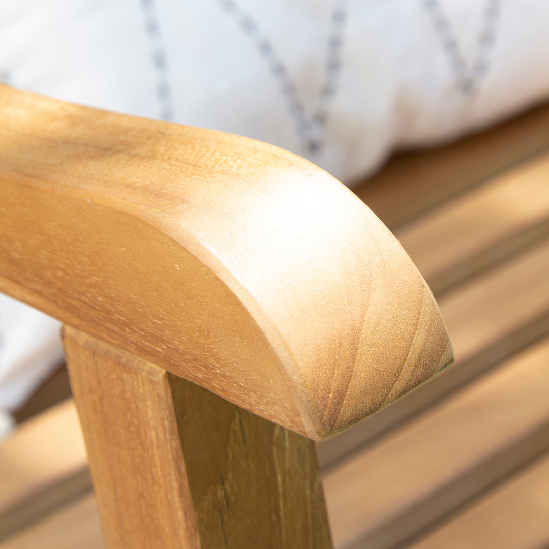 [DETAILS] Rocca Teak Wood Porch Swing