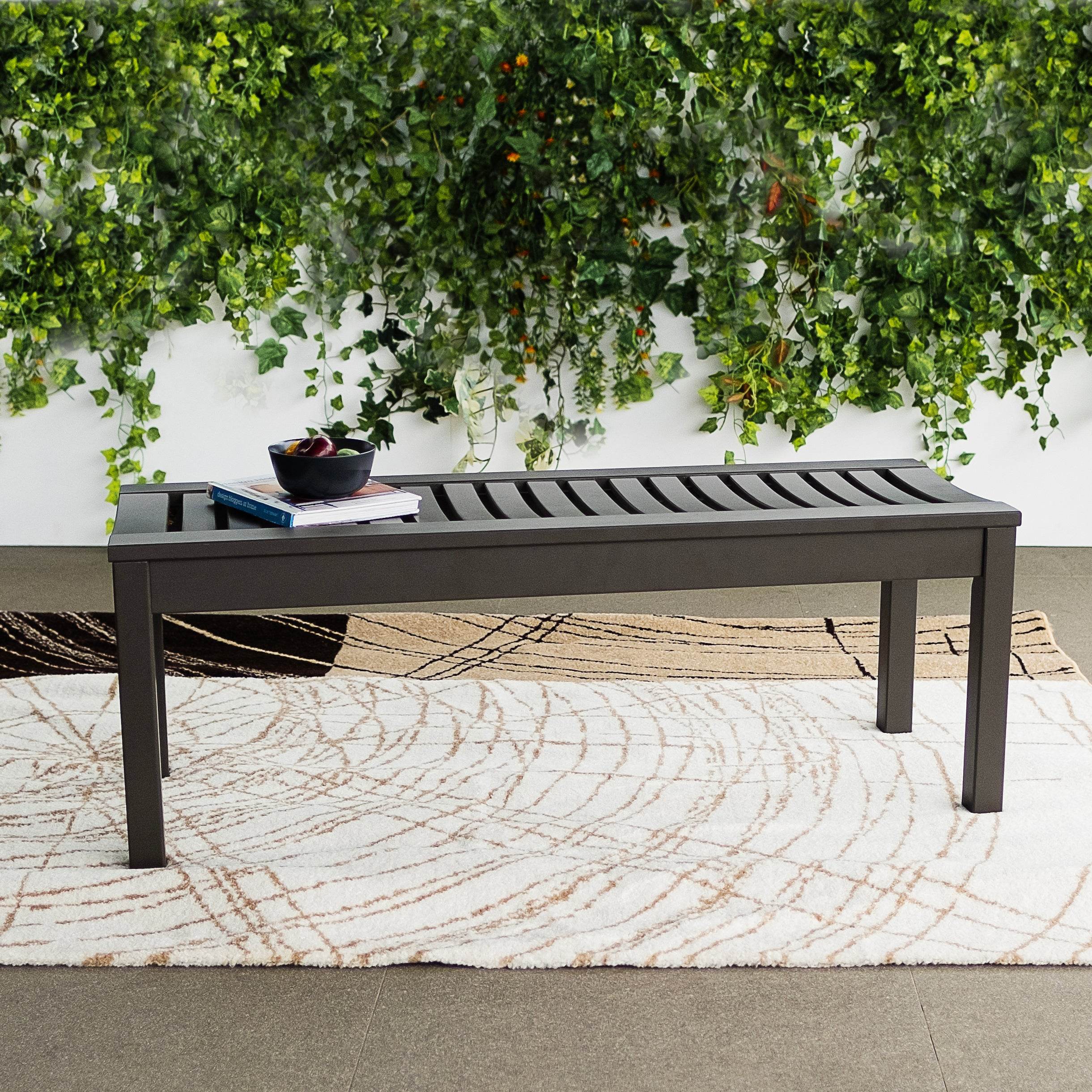 Abbington Mahogany Wood Outdoor Backless Bench Cambridge Casual