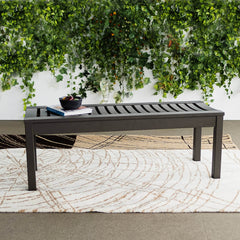 Abbington Mahogany Wood Outdoor Backless Bench