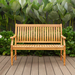 Livingston Teak Wood Outdoor Bench
