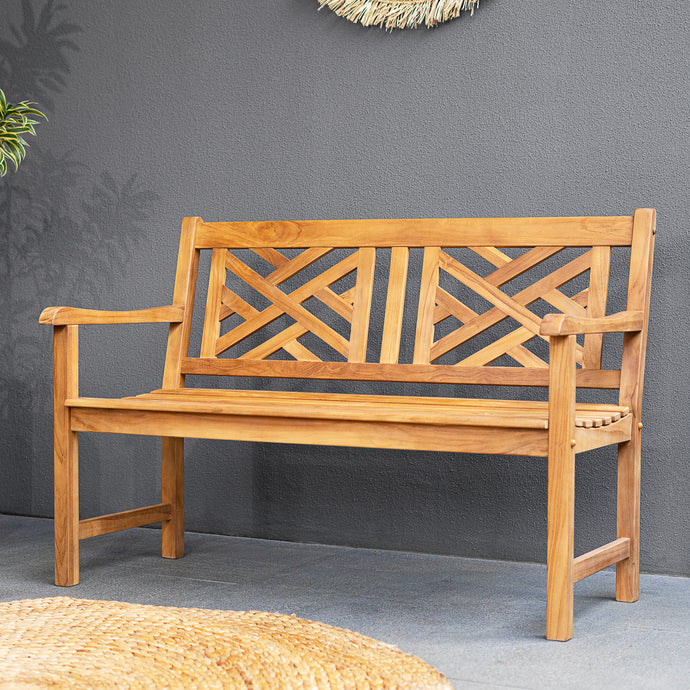 Rocca Teak Wood Outdoor Bench - Cambridge Casual