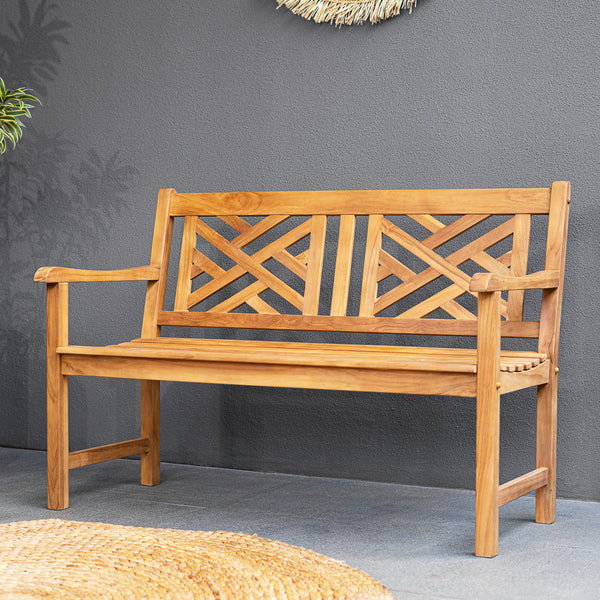 Rocca Teak Wood Outdoor Bench - Cambridge Casual