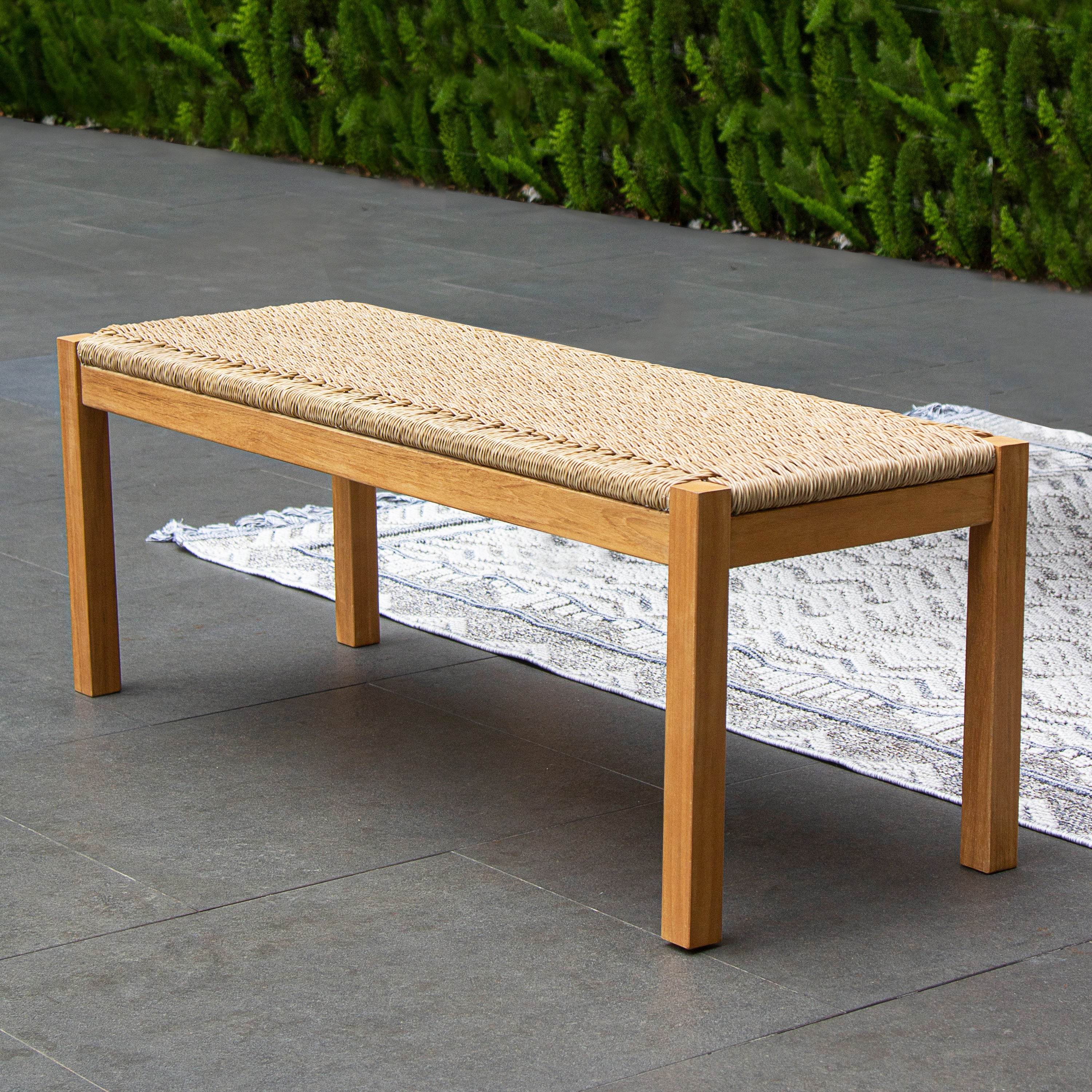 Carmel Teak Wood Outdoor Backless Bench Teak Wood Patio Backless
