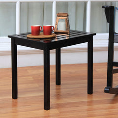 Moni Mahogany Wood Outdoor Black Side Table