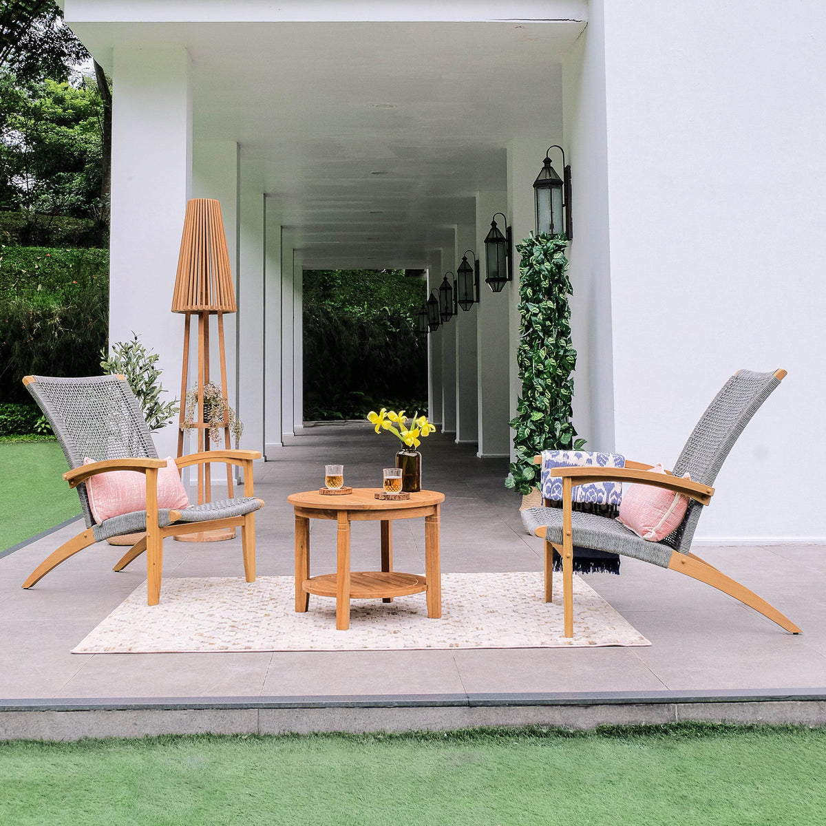 Dunham Teak Wood Outdoor Lounge Chair Cambridge Casual